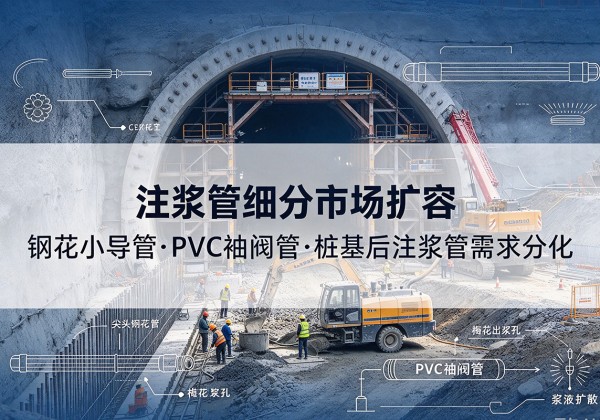 中卫注浆管细分市场扩容，隧道钢花小导管、PVC 袖阀管、桩基后注浆管需求分化